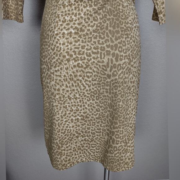 J. McLaughlin Panama Catalina Cloth Faux Wrap Animal Print Dress Size Medium - Picture 9 of 13